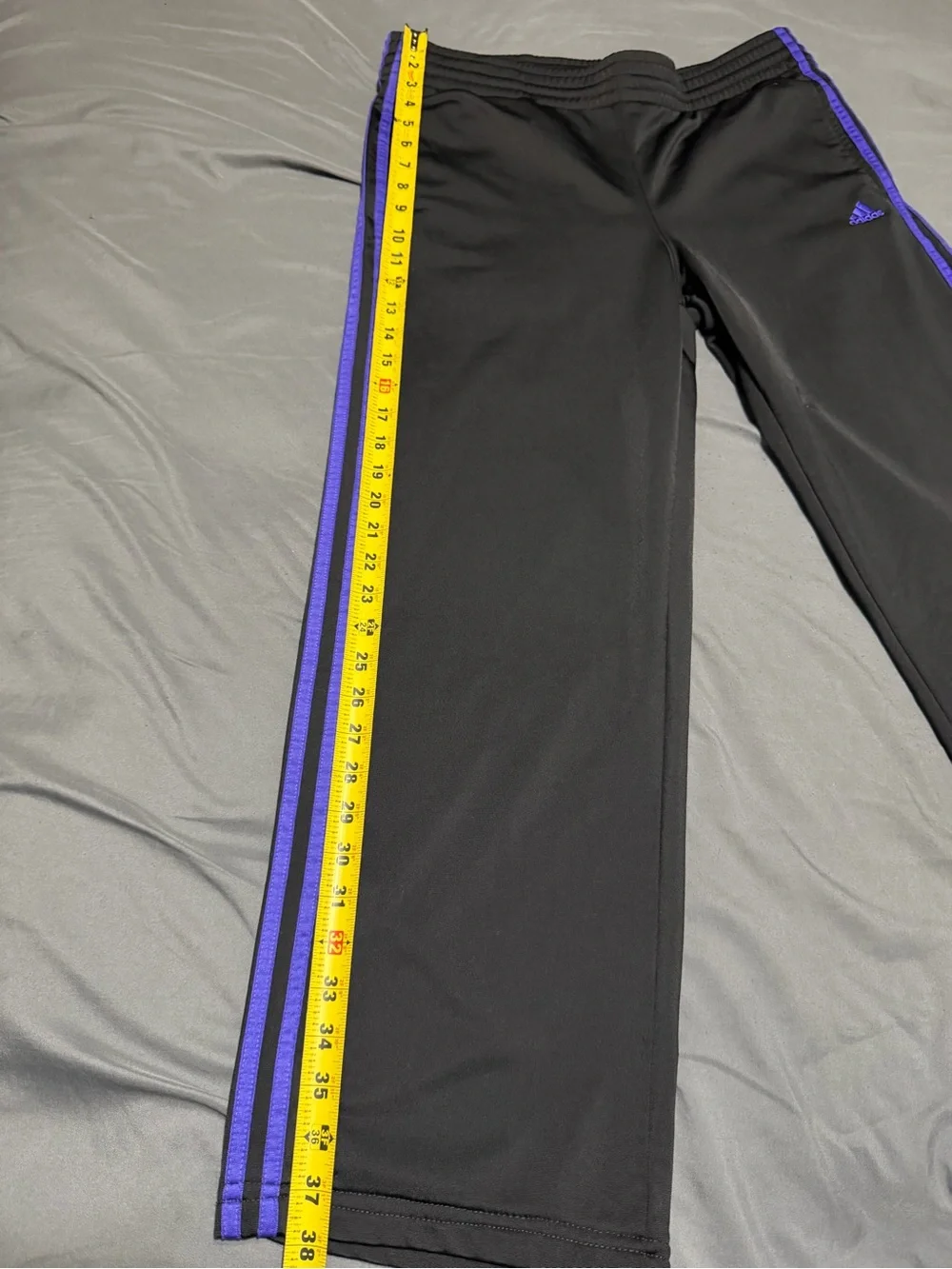 Size M adidas Track Pants Y2K Black Purple Striped